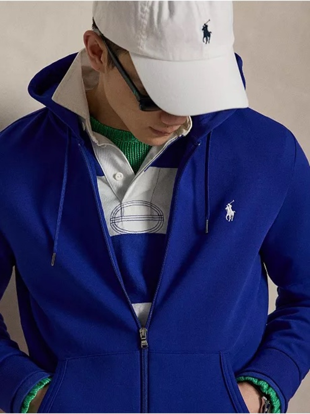 Polo by Ralph Lauren Men's Royal Blue Zip-Up Hoodie